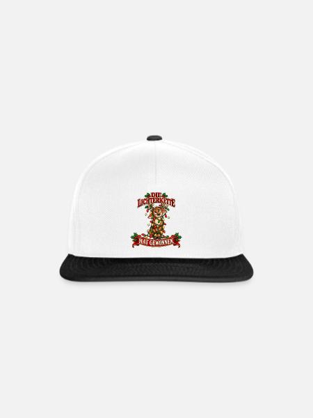 Rentier im Lichterchaos - Snapback Cap - Weiß/Schwarz
