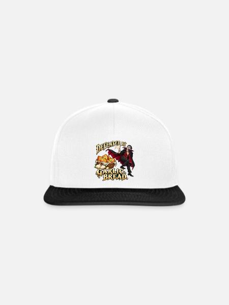 Vampir gegen Knoblauchbrot - Snapback Cap - Weiß/Schwarz