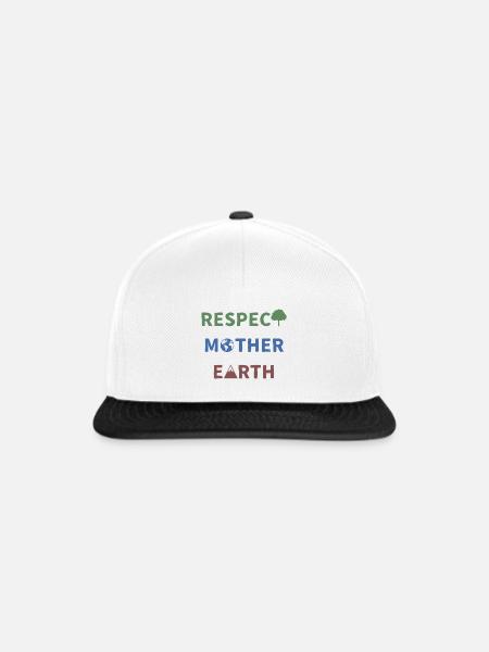 Respect Mother Earth - Snapback Cap - Weiß/Schwarz