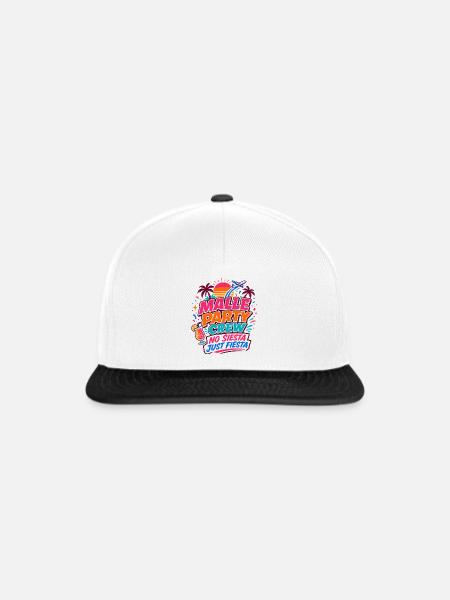Malle Party Crew – Partyurlaub - Snapback Cap - Weiß/Schwarz