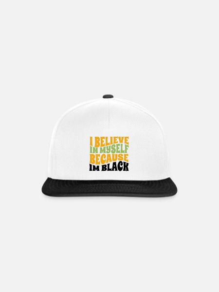 WEIL ICH SCHWARZ BIN - Snapback Cap - Weiß/Schwarz