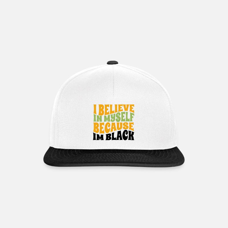BECAUSE IM BLACK - Casquette snapback - blanc/noir