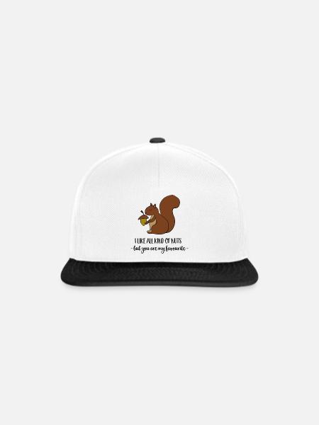 Eichhörnchen - Snapback Cap - Weiß/Schwarz