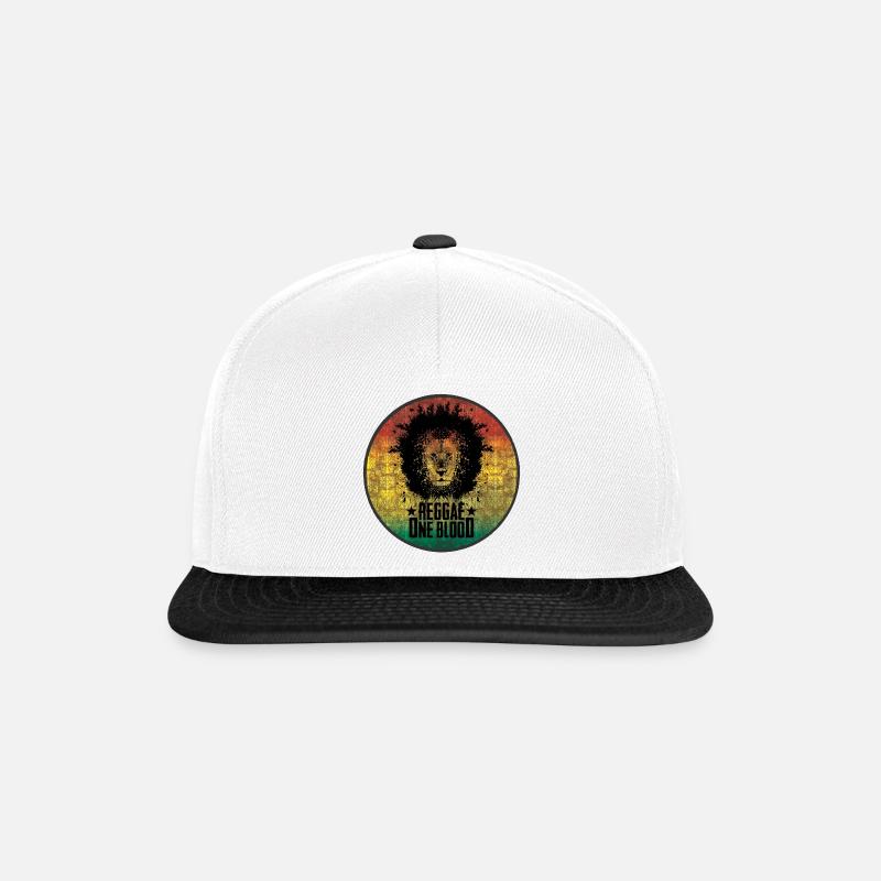 Reggae lion motif with gradient - Snapback Cap - white/black