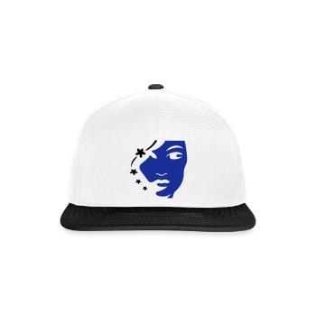 Mädchengesicht  Frauengesicht - Snapback Cap - Weiß/Schwarz - Vorne