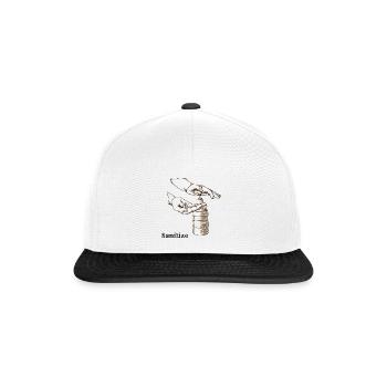 Elektrischer Handschuh mit Desinfektionsmittel - Snapback Cap - Weiß/Schwarz - Vorne