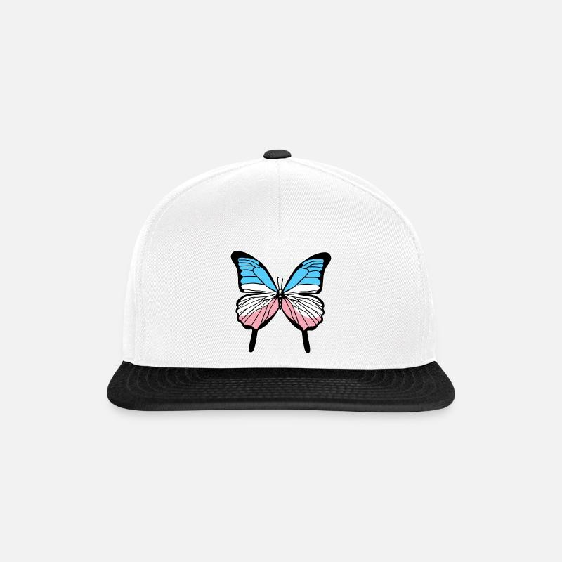 Trans Pride Schmetterling Transgender Pride - Snapback Cap - Weiß/Schwarz