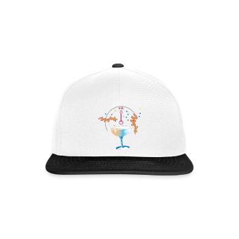 Neujahr Anstossen Konfetti - Snapback Cap - Weiß/Schwarz - Vorne