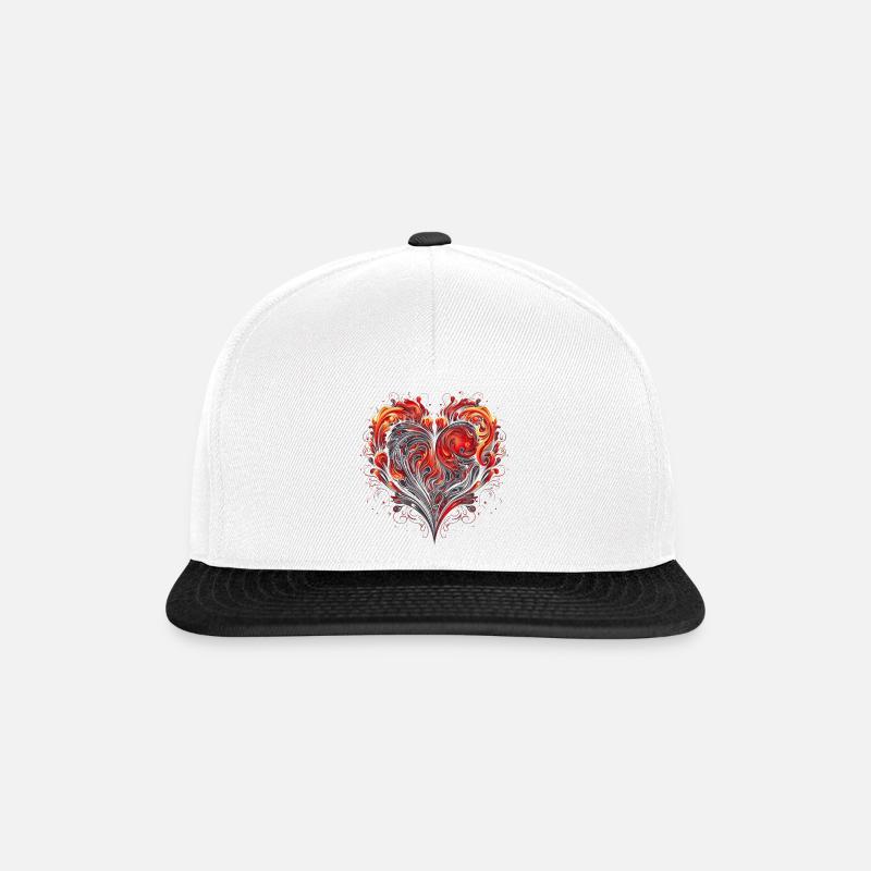Herz (Liebe), dynamisch by MEER DER IDEEN - Snapback Cap - Weiß/Schwarz