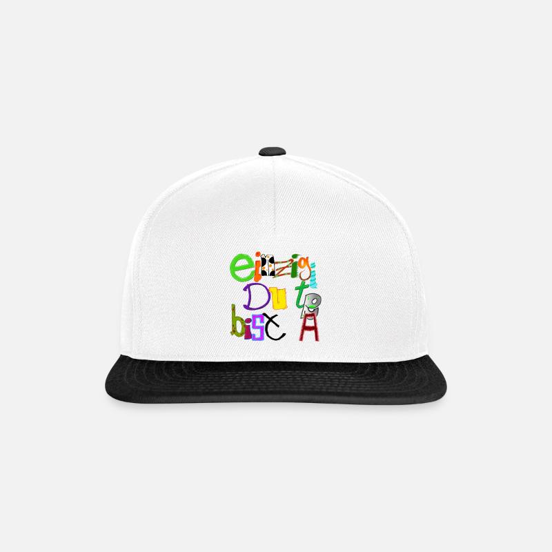 Einzigartig du bist - Snapback Cap - Weiß/Schwarz