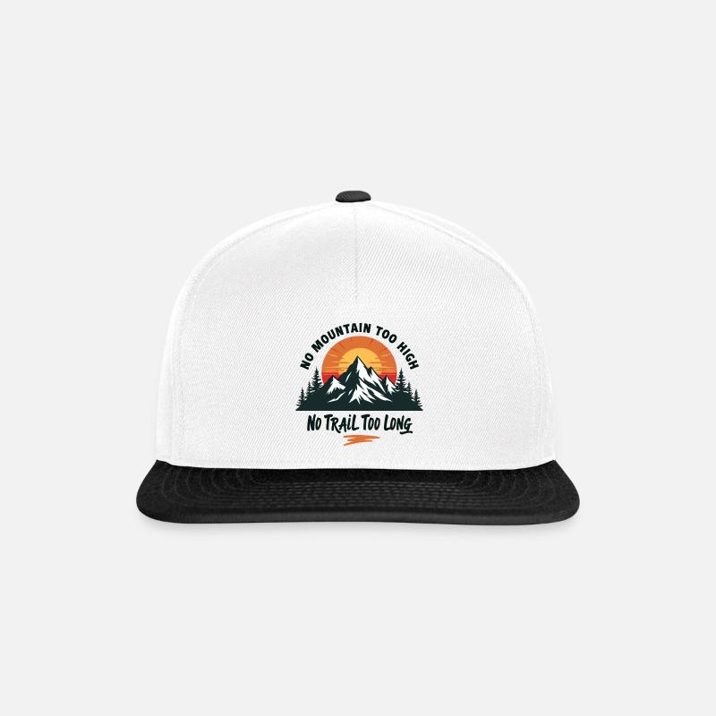 No Mountain Too High, No Trail Too Long - Adventur - Snapback Cap - white/black
