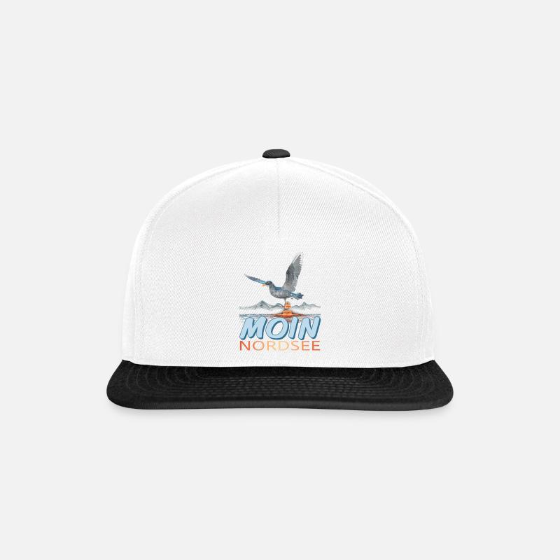 Moin Nordsee - Snapback Cap - Weiß/Schwarz