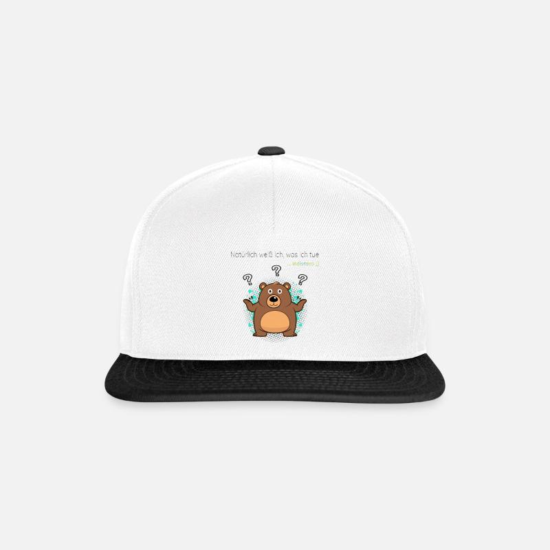 Bär2 - Snapback Cap - Weiß/Schwarz