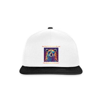 Party Bär - Snapback Cap - Weiß/Schwarz - Vorne