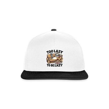 Too Lazy to Be Lazy 🦥😴 - Snapback Cap - white/black - Front
