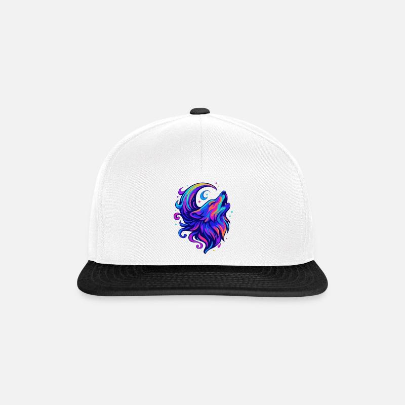 Loup de lune - Casquette snapback - blanc/noir