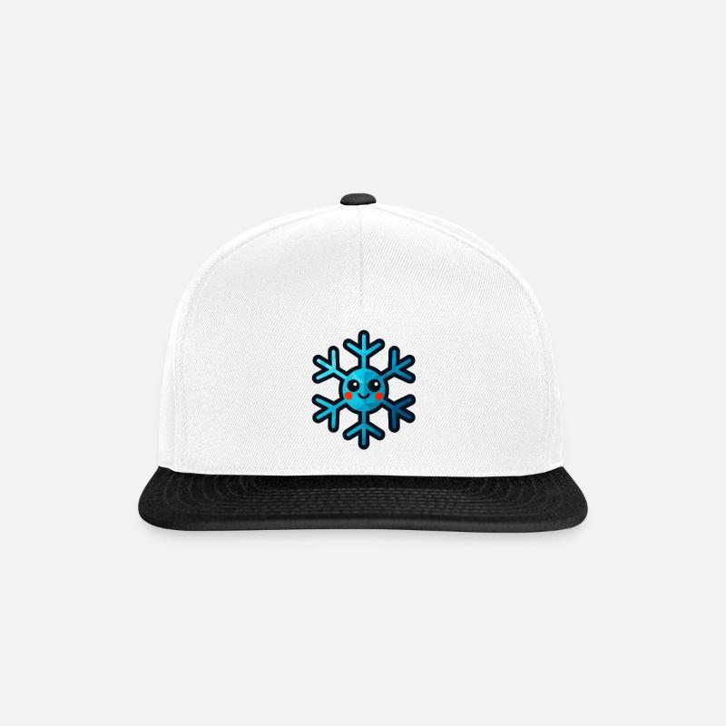WPAP Polygon Kawaii Stil Spielzeug Schneeflocke - Snapback Cap - Weiß/Schwarz