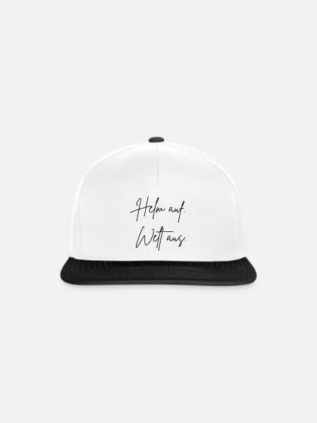 Helm auf. Welt aus. - Snapback Cap - Weiß/Schwarz