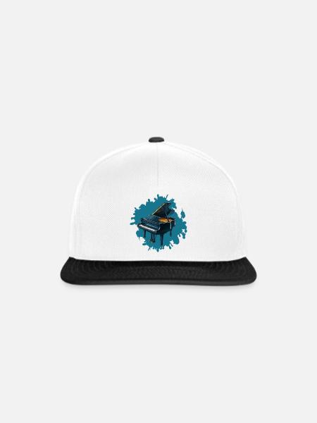 Piano Splash Blau Hintergrund - Snapback Cap - Weiß/Schwarz