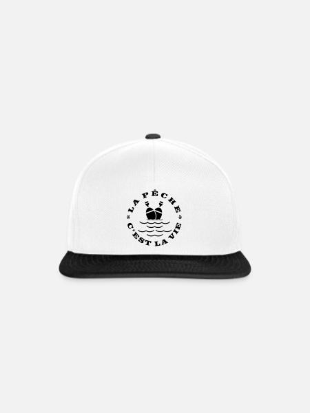 Angeln ist Leben - Snapback Cap - Weiß/Schwarz