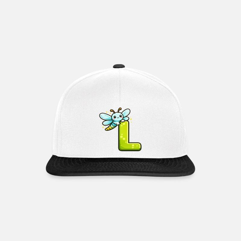 L for Dragonfly - Snapback Cap - white/black