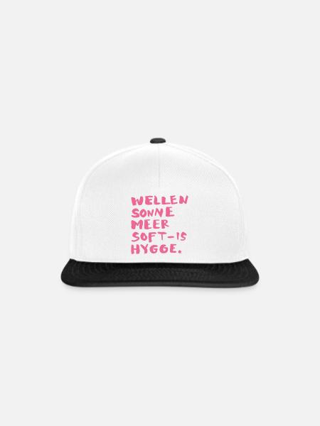 hygge words pink - Snapback Cap - Weiß/Schwarz