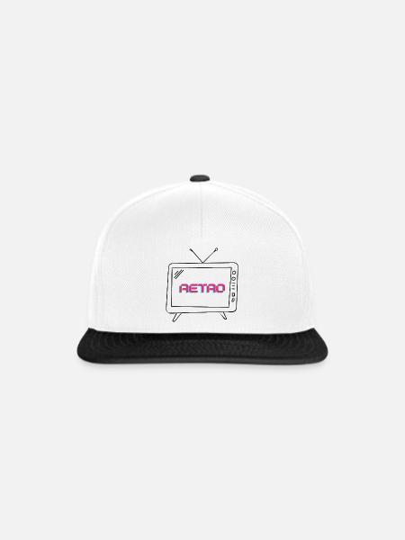 Retro-Neon-Glitch - Snapback Cap - Weiß/Schwarz
