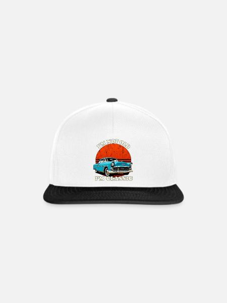 Nicht alt, ich bin ein Oldtimer - Snapback Cap - Weiß/Schwarz