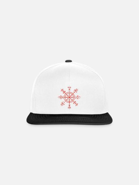 Wikinger-Glückskreis (Rot) - Snapback Cap - Weiß/Schwarz