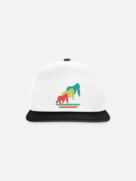 Affenfamilie Retro - Snapback Cap - Weiß/Schwarz