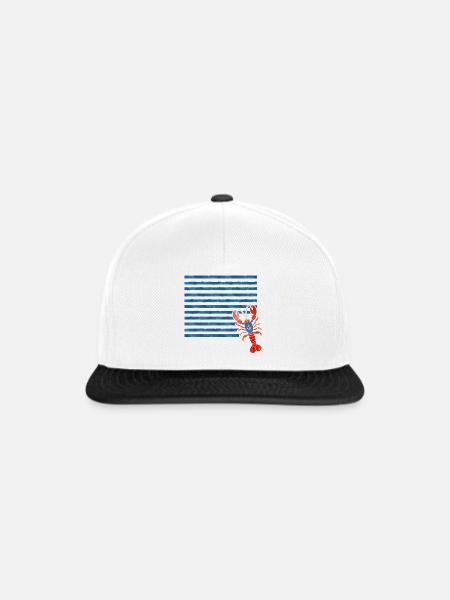 Hummer – Maritimes Retro Design - Snapback Cap - Weiß/Schwarz