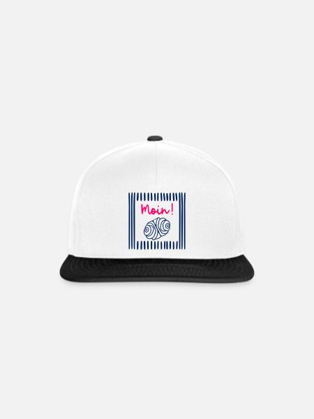 Moin Hamburg Franzbrötchen - Snapback Cap - Weiß/Schwarz