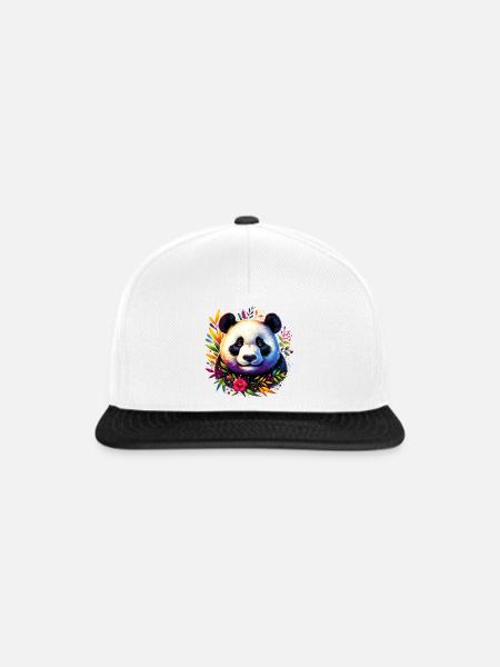Panda - Snapback Cap - Weiß/Schwarz