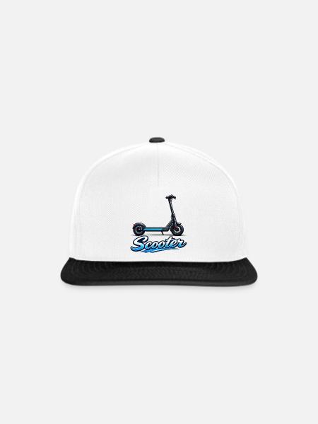 Scooter Illustration Neon Ride - Snapback Cap - Weiß/Schwarz