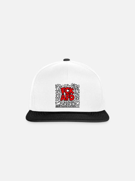 FCK AFD - Snapback Cap - Weiß/Schwarz