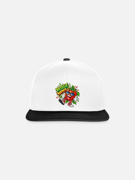 Lustige Tomate - Snapback Cap - Weiß/Schwarz