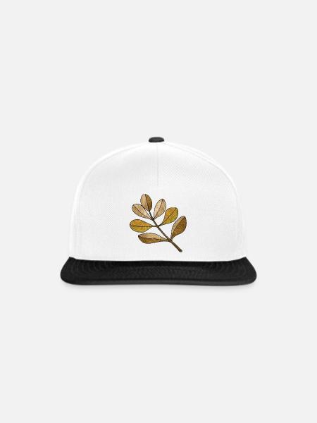 Blätter - Snapback Cap - Weiß/Schwarz