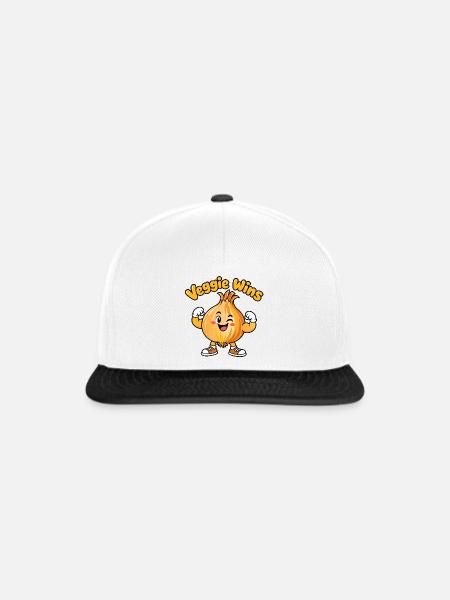 Veggie Wins Zwiebel - Snapback Cap - Weiß/Schwarz