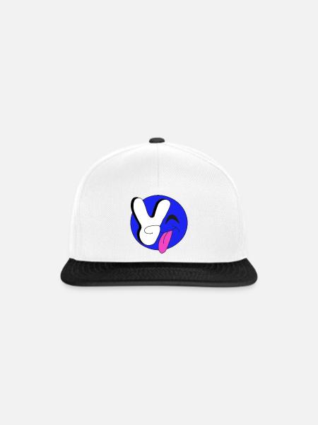 Smile_blue - Snapback Cap - Weiß/Schwarz