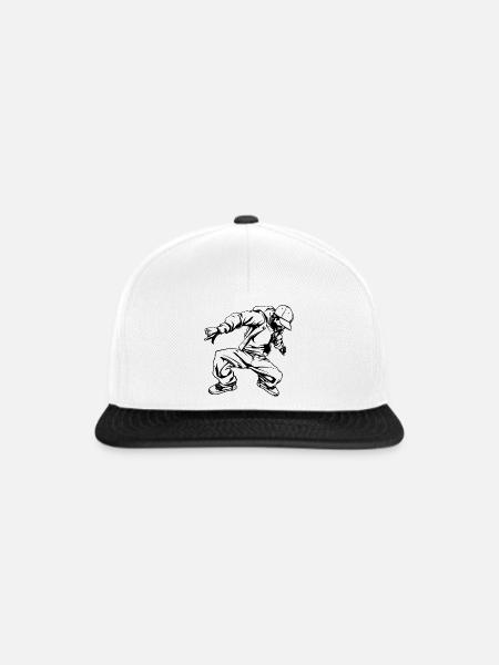 Breakdancer - Snapback Cap - Weiß/Schwarz