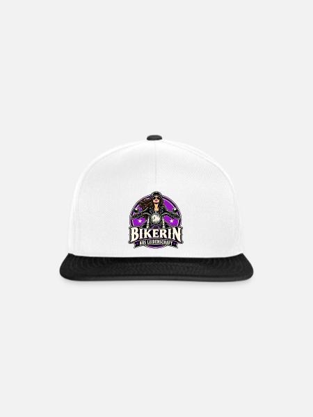 Bikerin Leidenschaft Motorrad-Style - Snapback Cap - Weiß/Schwarz