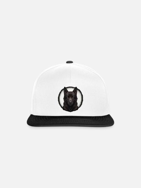 schwarz brauner schäferhund - Snapback Cap - Weiß/Schwarz
