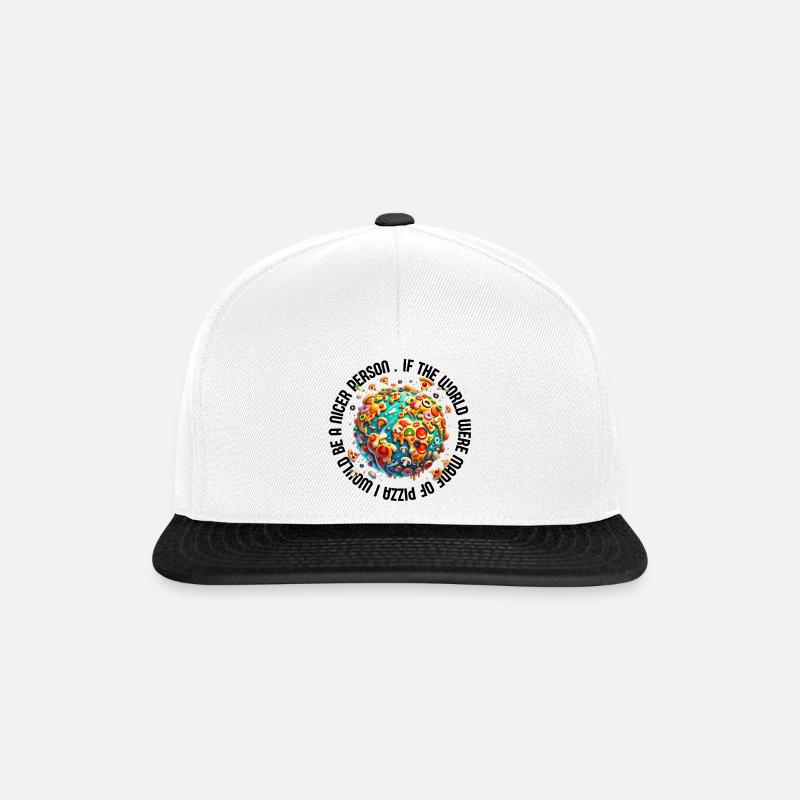 PizzaPlanet (en anglais) - Casquette snapback - blanc/noir