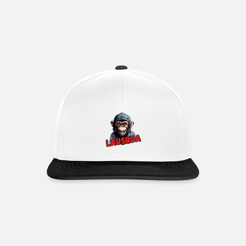 LAUSBUA - Snapback Cap - Weiß/Schwarz