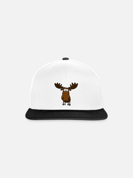 Lustiger depperter Elch - Snapback Cap - Weiß/Schwarz