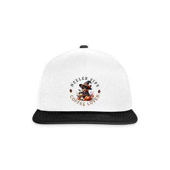 Amateur de café d’Halloween Lancashire Heeler - Casquette snapback - blanc/noir - Devant