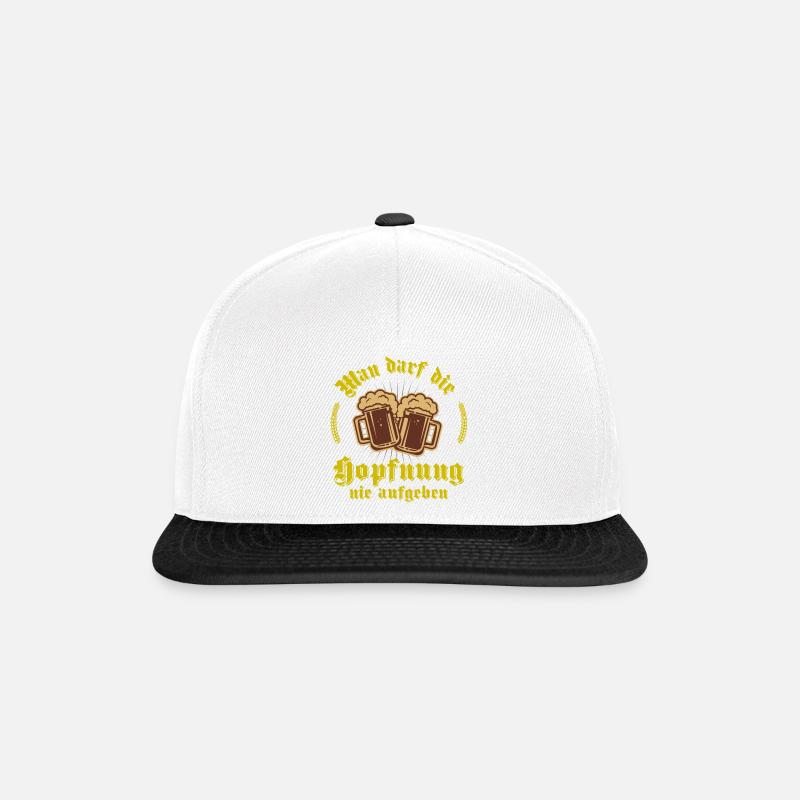Unterhopft - Snapback Cap - Weiß/Schwarz