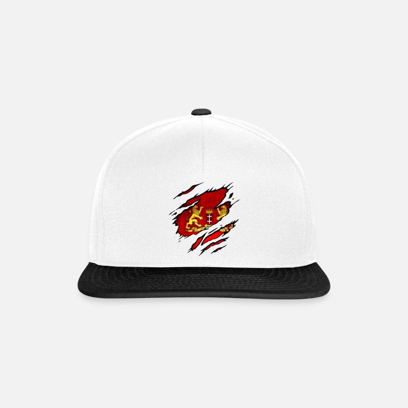 Danzig - Polen - Snapback Cap - Weiß/Schwarz