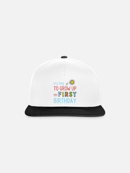 Lustige Sprüche zum ersten Geburtstag - Snapback Cap - Weiß/Schwarz