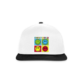 Smileys und vierfarbig - Snapback Cap - Weiß/Schwarz - Vorne